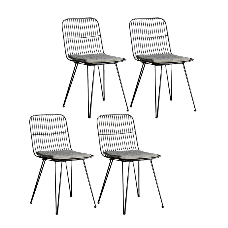 Contemporary Design Open Back Dining Side Chair Armless Dining Side Chairs Black-Gray 4 Piece Set Clearhalo ' kitchen&dining_furn' 'Dining Chairs' 'Dining Tables & Seating' 'dining_chair' 'furn' 'furn_dining_chair' 'Furniture' 'furniture_dining_chair' 'Kitchen & Dining Furniture' 'kitchen' 4429762