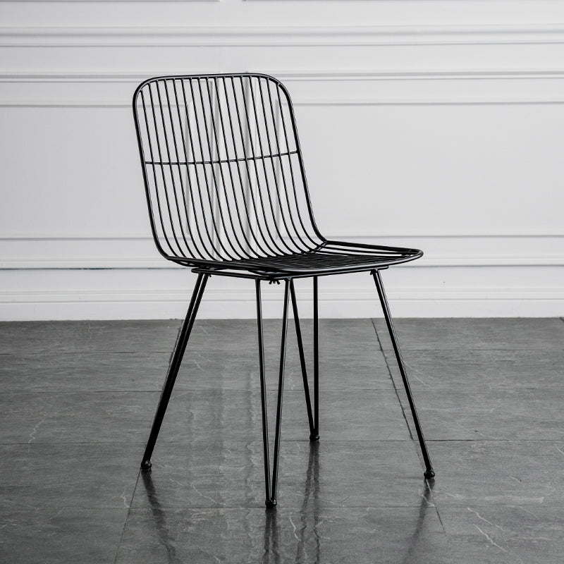 Contemporary Design Open Back Dining Side Chair Armless Dining Side Chairs Black Gray-White 1 Piece Clearhalo ' kitchen&dining_furn' 'Dining Chairs' 'Dining Tables & Seating' 'dining_chair' 'furn' 'furn_dining_chair' 'Furniture' 'furniture_dining_chair' 'Kitchen & Dining Furniture' 'kitchen' 4429763