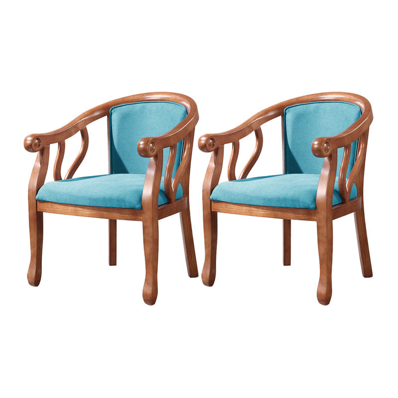 Traditional Wood Dining Arm Chair Linen Fabric Dining Chair for Restaurant Use Sky Blue 2 Piece Set Clearhalo ' kitchen&dining_furn' 'Dining Chairs' 'Dining Tables & Seating' 'dining_chair' 'furn' 'furn_dining_chair' 'Furniture' 'furniture_dining_chair' 'Kitchen & Dining Furniture' 'kitchen' 4429781