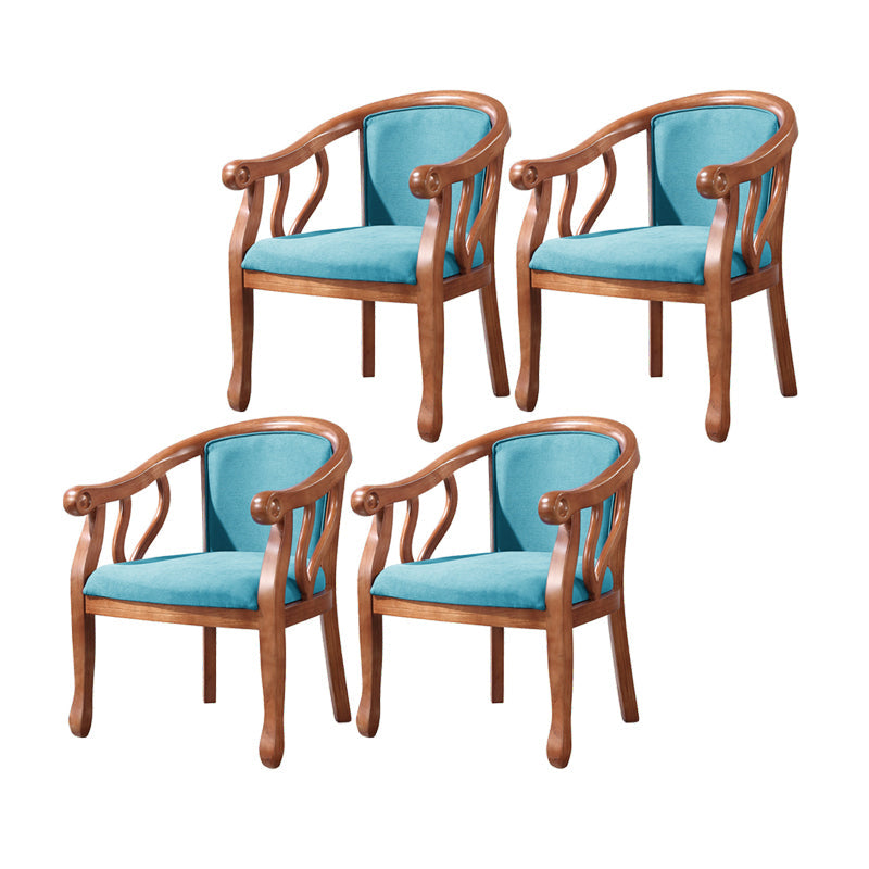 Traditional Wood Dining Arm Chair Linen Fabric Dining Chair for Restaurant Use Sky Blue 4 Piece Set Clearhalo ' kitchen&dining_furn' 'Dining Chairs' 'Dining Tables & Seating' 'dining_chair' 'furn' 'furn_dining_chair' 'Furniture' 'furniture_dining_chair' 'Kitchen & Dining Furniture' 'kitchen' 4429784