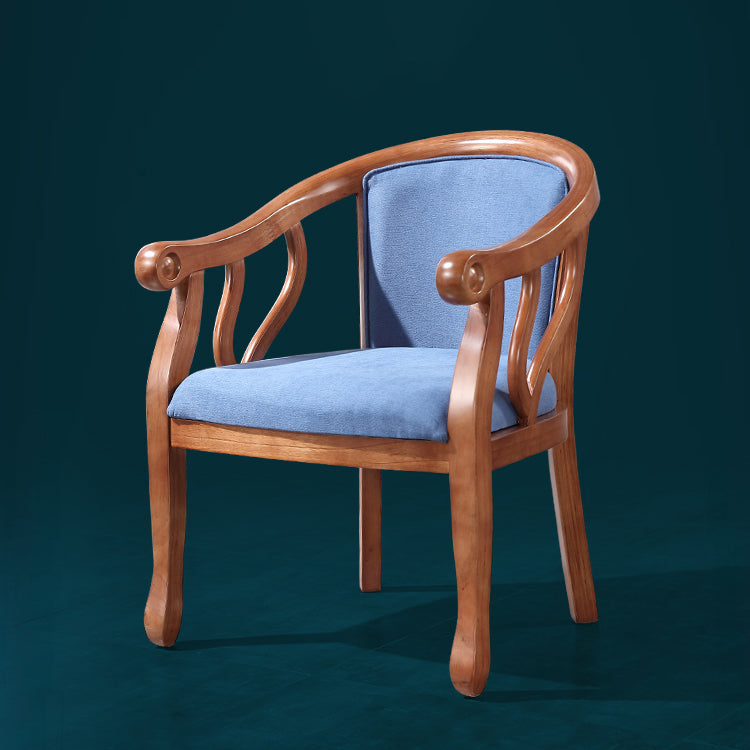 Traditional Wood Dining Arm Chair Linen Fabric Dining Chair for Restaurant Use Clearhalo ' kitchen&dining_furn' 'Dining Chairs' 'Dining Tables & Seating' 'dining_chair' 'furn' 'furn_dining_chair' 'Furniture' 'furniture_dining_chair' 'Kitchen & Dining Furniture' 'kitchen' 4429786