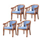 Traditional Wood Dining Arm Chair Linen Fabric Dining Chair for Restaurant Use Dark Blue 4 Piece Set Clearhalo ' kitchen&dining_furn' 'Dining Chairs' 'Dining Tables & Seating' 'dining_chair' 'furn' 'furn_dining_chair' 'Furniture' 'furniture_dining_chair' 'Kitchen & Dining Furniture' 'kitchen' 4429789