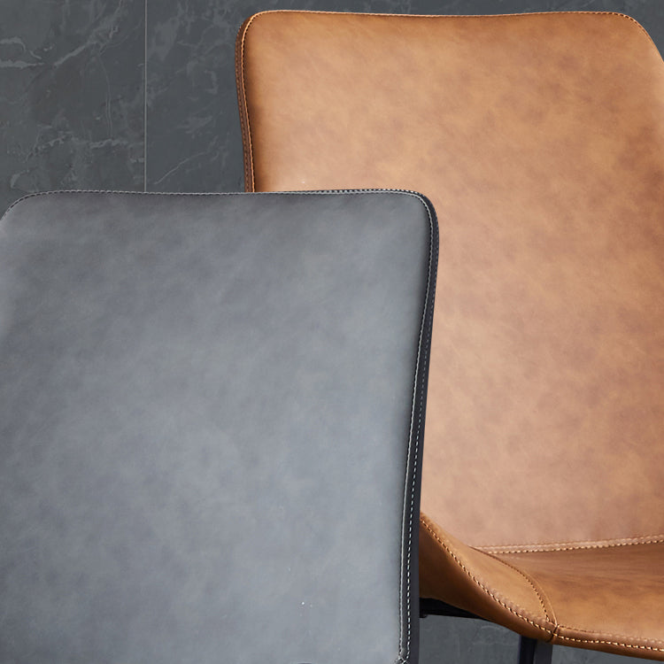 Restaurant Contemporary Leather Side Chair Solid Back Dining Chair Clearhalo ' kitchen&dining_furn' 'Dining Chairs' 'Dining Tables & Seating' 'dining_chair' 'furn' 'furn_dining_chair' 'Furniture' 'furniture_dining_chair' 'Kitchen & Dining Furniture' 'kitchen' 4429808