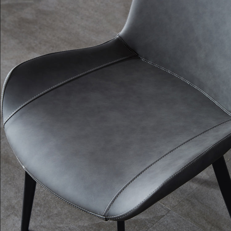 Restaurant Contemporary Leather Side Chair Solid Back Dining Chair Clearhalo ' kitchen&dining_furn' 'Dining Chairs' 'Dining Tables & Seating' 'dining_chair' 'furn' 'furn_dining_chair' 'Furniture' 'furniture_dining_chair' 'Kitchen & Dining Furniture' 'kitchen' 4429810