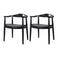 Traditional Wood Dining Arm Chair PU Leather Side Chair for Restaurant Use Black 2 Piece Set Clearhalo ' kitchen&dining_furn' 'Dining Chairs' 'Dining Tables & Seating' 'dining_chair' 'furn' 'furn_dining_chair' 'Furniture' 'furniture_dining_chair' 'Kitchen & Dining Furniture' 'kitchen' 4429815