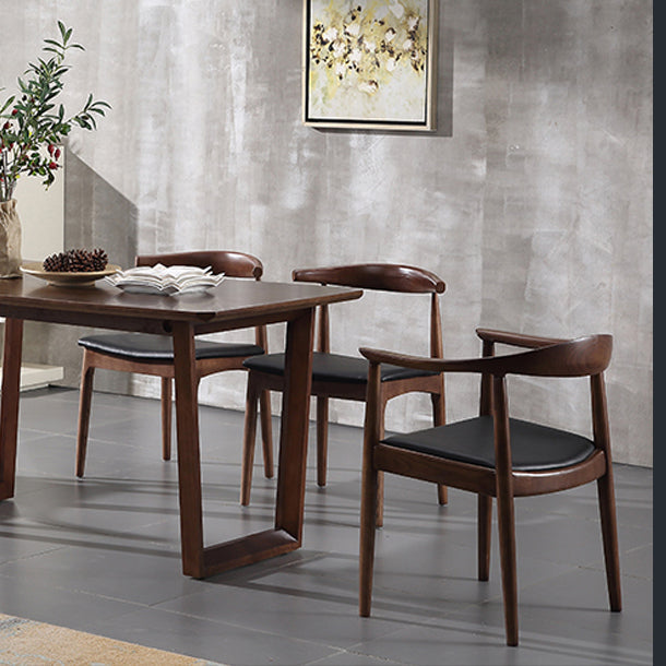 Traditional Wood Dining Arm Chair PU Leather Side Chair for Restaurant Use Clearhalo ' kitchen&dining_furn' 'Dining Chairs' 'Dining Tables & Seating' 'dining_chair' 'furn' 'furn_dining_chair' 'Furniture' 'furniture_dining_chair' 'Kitchen & Dining Furniture' 'kitchen' 4429817