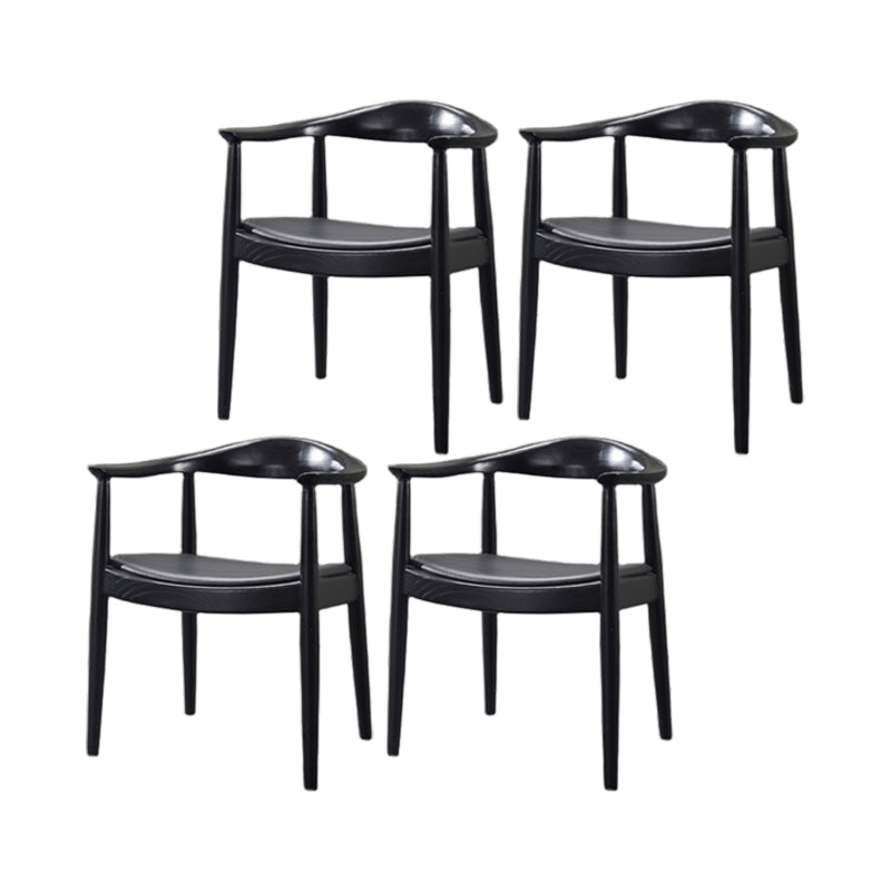 Traditional Wood Dining Arm Chair PU Leather Side Chair for Restaurant Use Black 4 Piece Set Clearhalo ' kitchen&dining_furn' 'Dining Chairs' 'Dining Tables & Seating' 'dining_chair' 'furn' 'furn_dining_chair' 'Furniture' 'furniture_dining_chair' 'Kitchen & Dining Furniture' 'kitchen' 4429818
