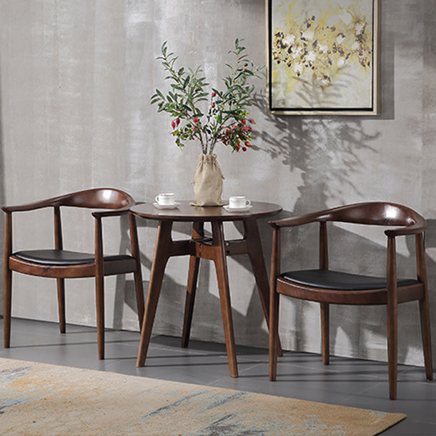 Traditional Wood Dining Arm Chair PU Leather Side Chair for Restaurant Use Clearhalo ' kitchen&dining_furn' 'Dining Chairs' 'Dining Tables & Seating' 'dining_chair' 'furn' 'furn_dining_chair' 'Furniture' 'furniture_dining_chair' 'Kitchen & Dining Furniture' 'kitchen' 4429819