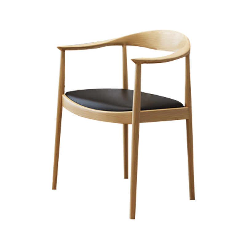 Traditional Wood Dining Arm Chair PU Leather Side Chair for Restaurant Use Natural 1 Piece Clearhalo ' kitchen&dining_furn' 'Dining Chairs' 'Dining Tables & Seating' 'dining_chair' 'furn' 'furn_dining_chair' 'Furniture' 'furniture_dining_chair' 'Kitchen & Dining Furniture' 'kitchen' 4429820