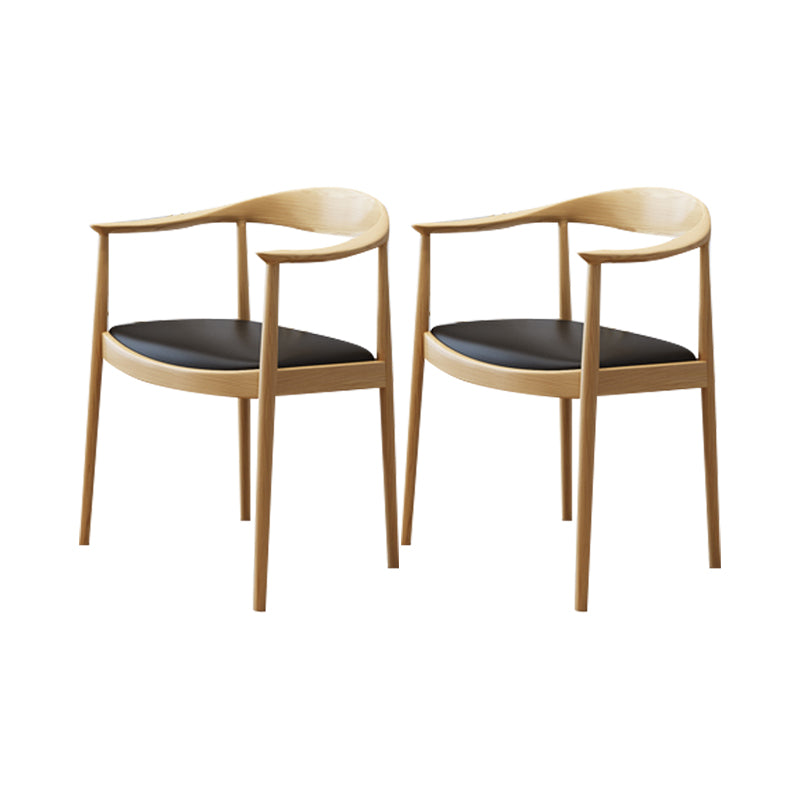 Traditional Wood Dining Arm Chair PU Leather Side Chair for Restaurant Use Natural 2 Piece Set Clearhalo ' kitchen&dining_furn' 'Dining Chairs' 'Dining Tables & Seating' 'dining_chair' 'furn' 'furn_dining_chair' 'Furniture' 'furniture_dining_chair' 'Kitchen & Dining Furniture' 'kitchen' 4429821
