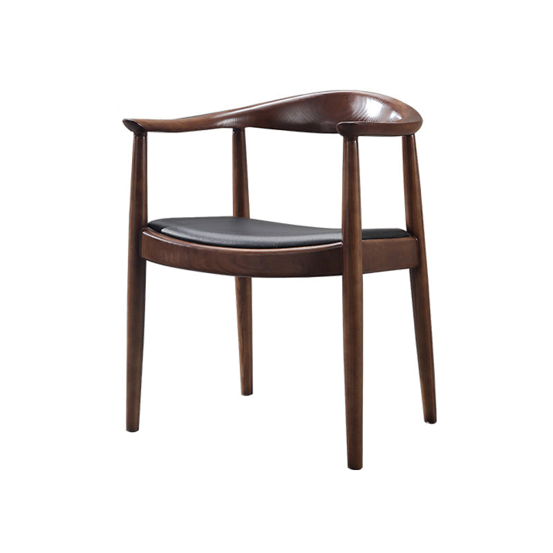 Traditional Wood Dining Arm Chair PU Leather Side Chair for Restaurant Use Walnut 1 Piece Clearhalo ' kitchen&dining_furn' 'Dining Chairs' 'Dining Tables & Seating' 'dining_chair' 'furn' 'furn_dining_chair' 'Furniture' 'furniture_dining_chair' 'Kitchen & Dining Furniture' 'kitchen' 4429825