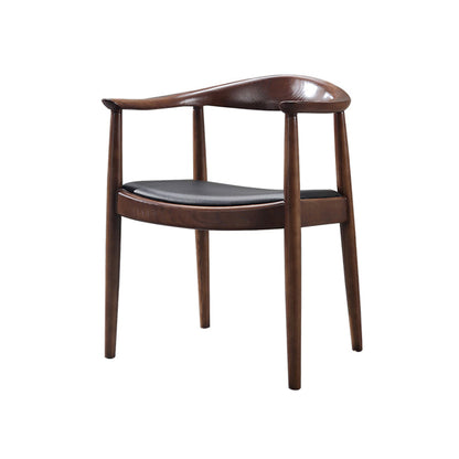 Traditional Wood Dining Arm Chair PU Leather Side Chair for Restaurant Use Walnut 1 Piece Clearhalo ' kitchen&dining_furn' 'Dining Chairs' 'Dining Tables & Seating' 'dining_chair' 'furn' 'furn_dining_chair' 'Furniture' 'furniture_dining_chair' 'Kitchen & Dining Furniture' 'kitchen' 4429825