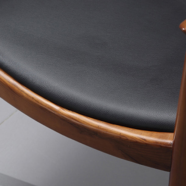 Traditional Wood Dining Arm Chair PU Leather Side Chair for Restaurant Use Clearhalo ' kitchen&dining_furn' 'Dining Chairs' 'Dining Tables & Seating' 'dining_chair' 'furn' 'furn_dining_chair' 'Furniture' 'furniture_dining_chair' 'Kitchen & Dining Furniture' 'kitchen' 4429826