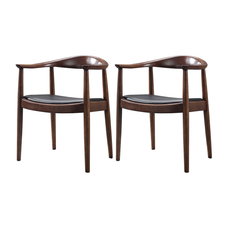 Traditional Wood Dining Arm Chair PU Leather Side Chair for Restaurant Use Walnut 2 Piece Set Clearhalo ' kitchen&dining_furn' 'Dining Chairs' 'Dining Tables & Seating' 'dining_chair' 'furn' 'furn_dining_chair' 'Furniture' 'furniture_dining_chair' 'Kitchen & Dining Furniture' 'kitchen' 4429827