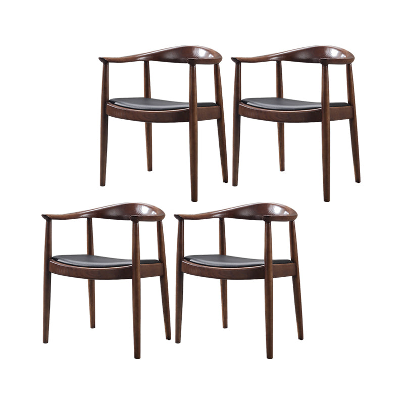 Traditional Wood Dining Arm Chair PU Leather Side Chair for Restaurant Use Walnut 4 Piece Set Clearhalo ' kitchen&dining_furn' 'Dining Chairs' 'Dining Tables & Seating' 'dining_chair' 'furn' 'furn_dining_chair' 'Furniture' 'furniture_dining_chair' 'Kitchen & Dining Furniture' 'kitchen' 4429829