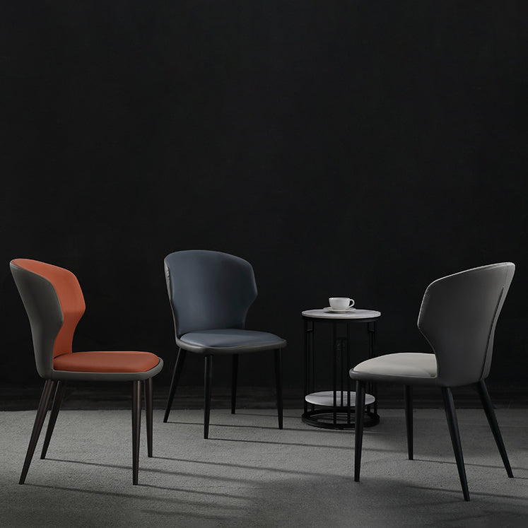 Modern Leather Dining Room Chair Wingback Armless Chair for Restaurant Use Clearhalo ' kitchen&dining_furn' 'Dining Chairs' 'Dining Tables & Seating' 'dining_chair' 'furn' 'furn_dining_chair' 'Furniture' 'furniture_dining_chair' 'Kitchen & Dining Furniture' 'kitchen' 4429834