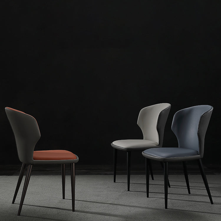 Modern Leather Dining Room Chair Wingback Armless Chair for Restaurant Use Clearhalo ' kitchen&dining_furn' 'Dining Chairs' 'Dining Tables & Seating' 'dining_chair' 'furn' 'furn_dining_chair' 'Furniture' 'furniture_dining_chair' 'Kitchen & Dining Furniture' 'kitchen' 4429836