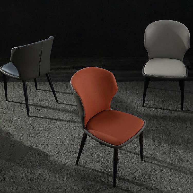 Modern Leather Dining Room Chair Wingback Armless Chair for Restaurant Use Clearhalo ' kitchen&dining_furn' 'Dining Chairs' 'Dining Tables & Seating' 'dining_chair' 'furn' 'furn_dining_chair' 'Furniture' 'furniture_dining_chair' 'Kitchen & Dining Furniture' 'kitchen' 4429837