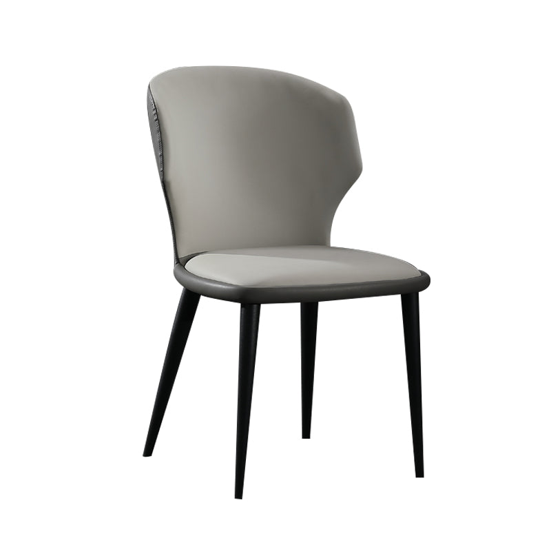 Modern Leather Dining Room Chair Wingback Armless Chair for Restaurant Use Clearhalo ' kitchen&dining_furn' 'Dining Chairs' 'Dining Tables & Seating' 'dining_chair' 'furn' 'furn_dining_chair' 'Furniture' 'furniture_dining_chair' 'Kitchen & Dining Furniture' 'kitchen' 4429838