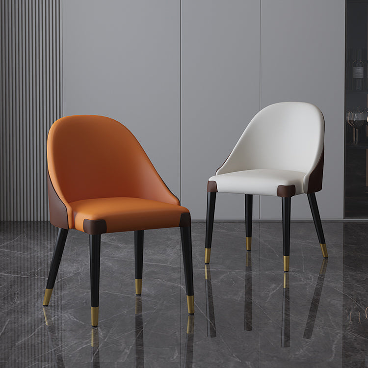 Contemporary Design Armless Solid Back Dining Side Chairs Leather Dining Chairs Clearhalo ' kitchen&dining_furn' 'Dining Chairs' 'Dining Tables & Seating' 'dining_chair' 'furn' 'furn_dining_chair' 'Furniture' 'furniture_dining_chair' 'Kitchen & Dining Furniture' 'kitchen' 4429864