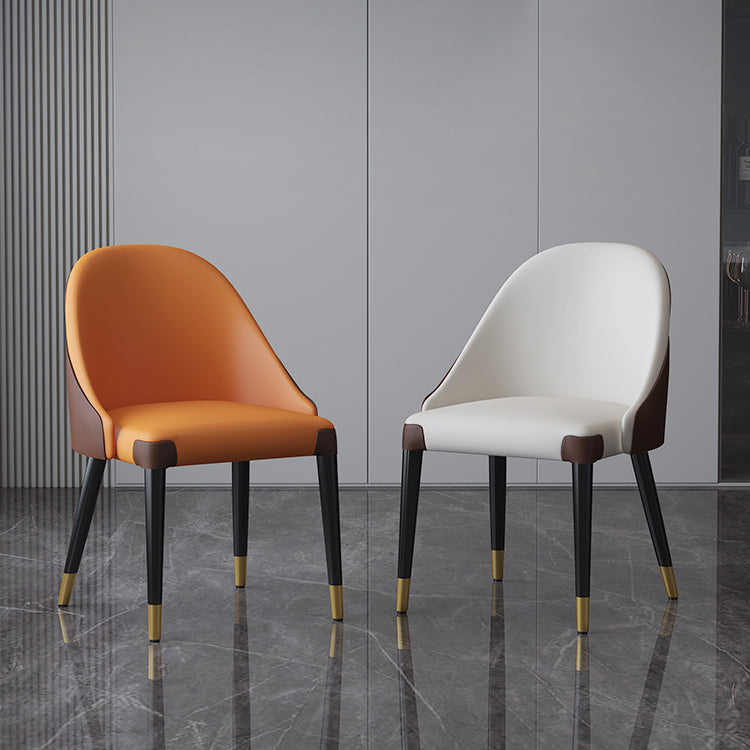 Contemporary Design Armless Solid Back Dining Side Chairs Leather Dining Chairs Clearhalo ' kitchen&dining_furn' 'Dining Chairs' 'Dining Tables & Seating' 'dining_chair' 'furn' 'furn_dining_chair' 'Furniture' 'furniture_dining_chair' 'Kitchen & Dining Furniture' 'kitchen' 4429866