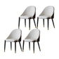 Contemporary Design Armless Solid Back Dining Side Chairs Leather Dining Chairs Light Gray-White 4 Piece Set Clearhalo ' kitchen&dining_furn' 'Dining Chairs' 'Dining Tables & Seating' 'dining_chair' 'furn' 'furn_dining_chair' 'Furniture' 'furniture_dining_chair' 'Kitchen & Dining Furniture' 'kitchen' 4429869
