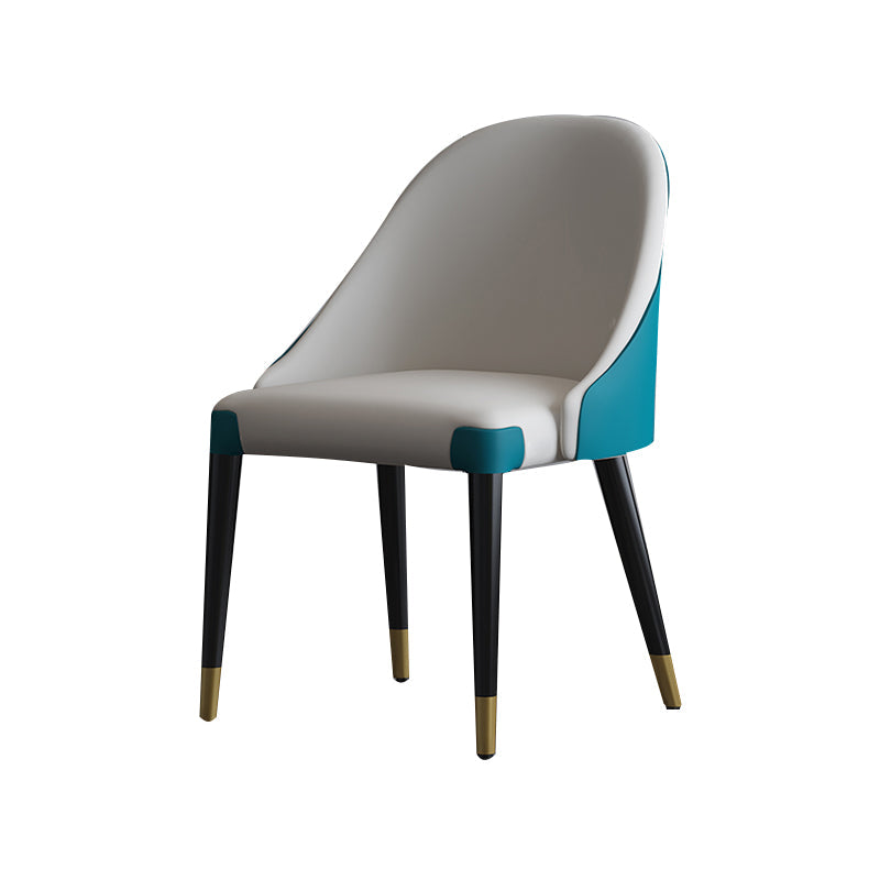 Contemporary Design Armless Solid Back Dining Side Chairs Leather Dining Chairs White 1 Piece Clearhalo ' kitchen&dining_furn' 'Dining Chairs' 'Dining Tables & Seating' 'dining_chair' 'furn' 'furn_dining_chair' 'Furniture' 'furniture_dining_chair' 'Kitchen & Dining Furniture' 'kitchen' 4429871