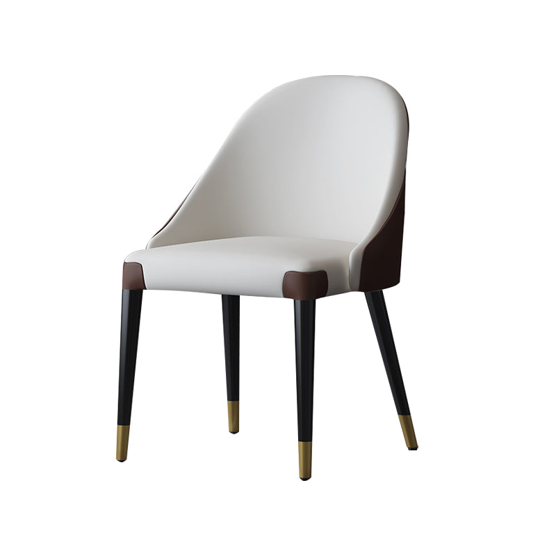 Contemporary Design Armless Solid Back Dining Side Chairs Leather Dining Chairs Clearhalo ' kitchen&dining_furn' 'Dining Chairs' 'Dining Tables & Seating' 'dining_chair' 'furn' 'furn_dining_chair' 'Furniture' 'furniture_dining_chair' 'Kitchen & Dining Furniture' 'kitchen' 4429873