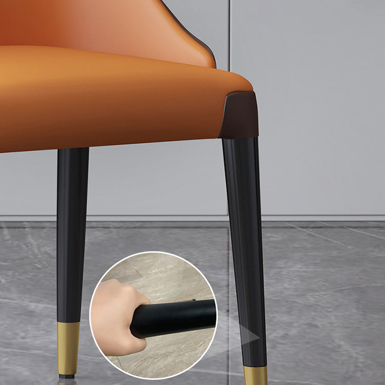 Contemporary Design Armless Solid Back Dining Side Chairs Leather Dining Chairs Clearhalo ' kitchen&dining_furn' 'Dining Chairs' 'Dining Tables & Seating' 'dining_chair' 'furn' 'furn_dining_chair' 'Furniture' 'furniture_dining_chair' 'Kitchen & Dining Furniture' 'kitchen' 4429875