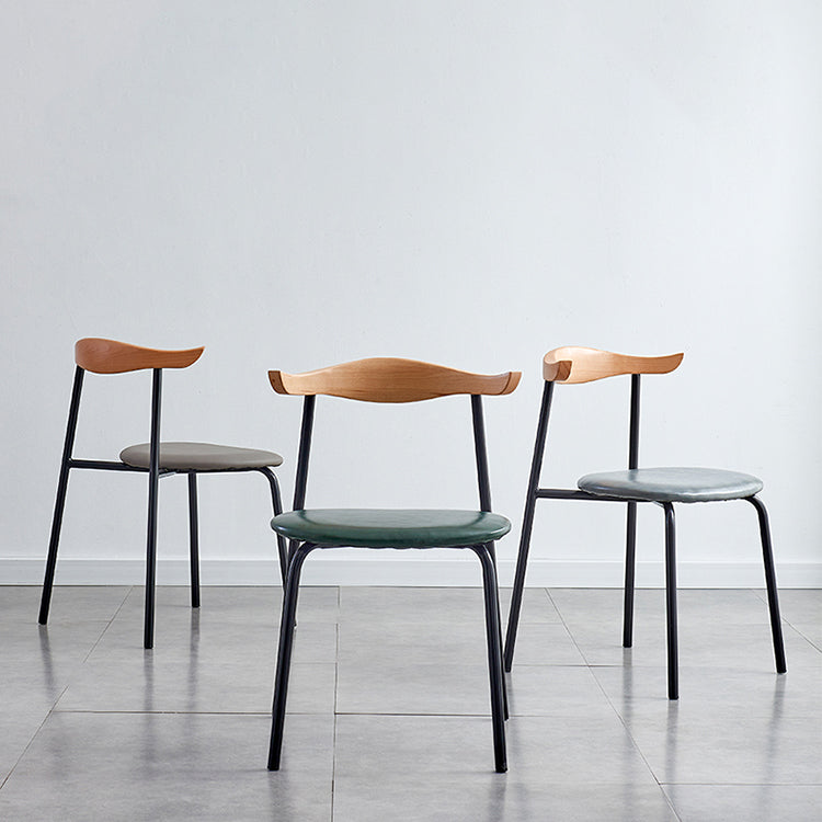 Contemporary Design Open Back Dining Side Chairs Leather Dining Chairs for Home Clearhalo ' kitchen&dining_furn' 'Dining Chairs' 'Dining Tables & Seating' 'dining_chair' 'furn' 'furn_dining_chair' 'Furniture' 'furniture_dining_chair' 'Kitchen & Dining Furniture' 'kitchen' 4429884