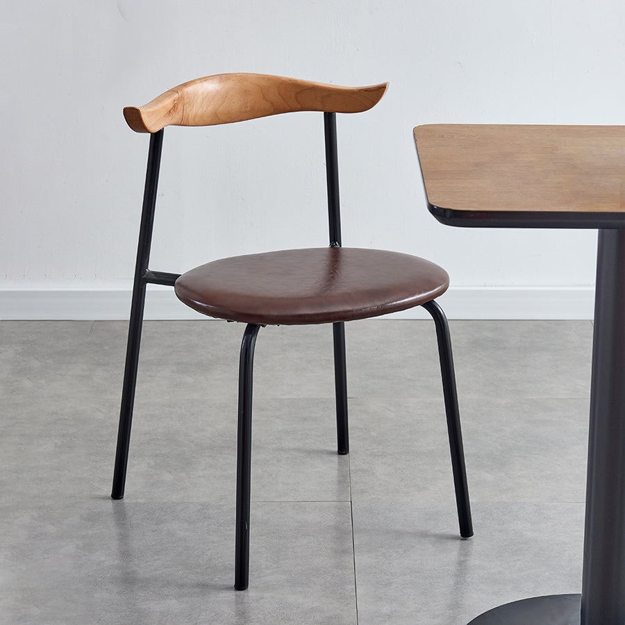 Contemporary Design Open Back Dining Side Chairs Leather Dining Chairs for Home Clearhalo ' kitchen&dining_furn' 'Dining Chairs' 'Dining Tables & Seating' 'dining_chair' 'furn' 'furn_dining_chair' 'Furniture' 'furniture_dining_chair' 'Kitchen & Dining Furniture' 'kitchen' 4429888