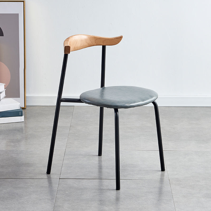 Contemporary Design Open Back Dining Side Chairs Leather Dining Chairs for Home Grey 1 Piece Clearhalo ' kitchen&dining_furn' 'Dining Chairs' 'Dining Tables & Seating' 'dining_chair' 'furn' 'furn_dining_chair' 'Furniture' 'furniture_dining_chair' 'Kitchen & Dining Furniture' 'kitchen' 4429891