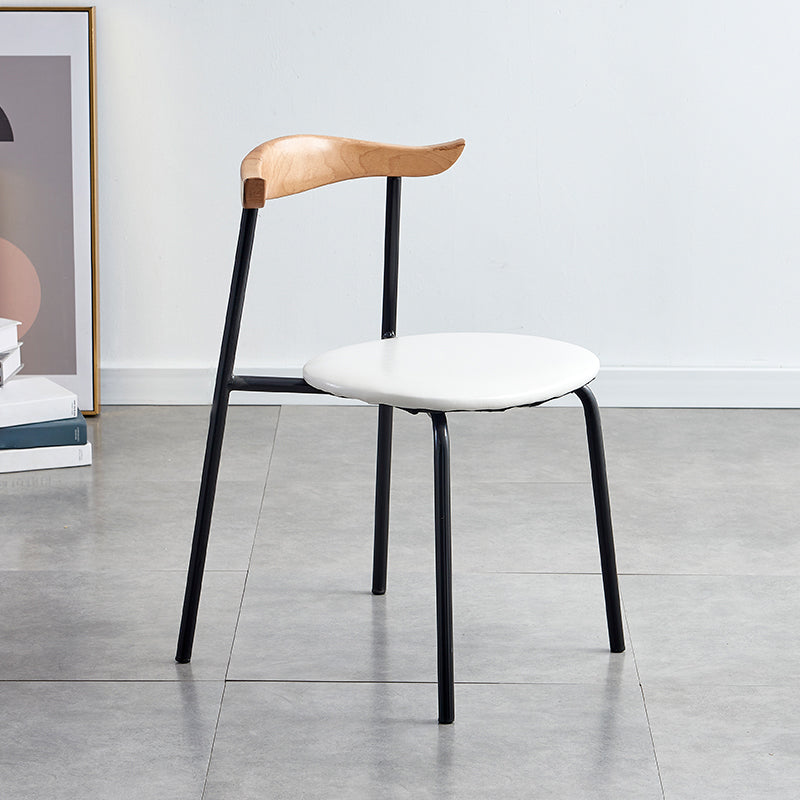 Contemporary Design Open Back Dining Side Chairs Leather Dining Chairs for Home White 1 Piece Clearhalo ' kitchen&dining_furn' 'Dining Chairs' 'Dining Tables & Seating' 'dining_chair' 'furn' 'furn_dining_chair' 'Furniture' 'furniture_dining_chair' 'Kitchen & Dining Furniture' 'kitchen' 4429897