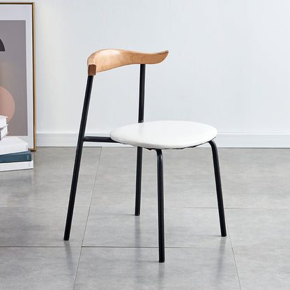 Contemporary Design Open Back Dining Side Chairs Leather Dining Chairs for Home White 1 Piece Clearhalo ' kitchen&dining_furn' 'Dining Chairs' 'Dining Tables & Seating' 'dining_chair' 'furn' 'furn_dining_chair' 'Furniture' 'furniture_dining_chair' 'Kitchen & Dining Furniture' 'kitchen' 4429897