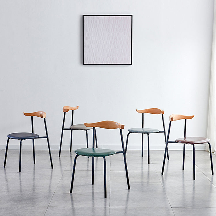 Contemporary Design Open Back Dining Side Chairs Leather Dining Chairs for Home Clearhalo ' kitchen&dining_furn' 'Dining Chairs' 'Dining Tables & Seating' 'dining_chair' 'furn' 'furn_dining_chair' 'Furniture' 'furniture_dining_chair' 'Kitchen & Dining Furniture' 'kitchen' 4429900