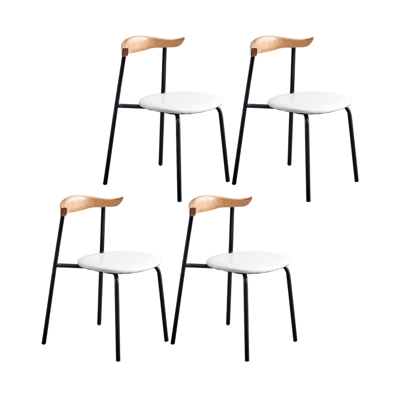 Contemporary Design Open Back Dining Side Chairs Leather Dining Chairs for Home White 4 Piece Set Clearhalo ' kitchen&dining_furn' 'Dining Chairs' 'Dining Tables & Seating' 'dining_chair' 'furn' 'furn_dining_chair' 'Furniture' 'furniture_dining_chair' 'Kitchen & Dining Furniture' 'kitchen' 4429901
