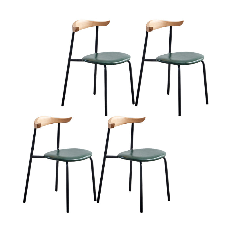 Contemporary Design Open Back Dining Side Chairs Leather Dining Chairs for Home Green 4 Piece Set Clearhalo ' kitchen&dining_furn' 'Dining Chairs' 'Dining Tables & Seating' 'dining_chair' 'furn' 'furn_dining_chair' 'Furniture' 'furniture_dining_chair' 'Kitchen & Dining Furniture' 'kitchen' 4429908
