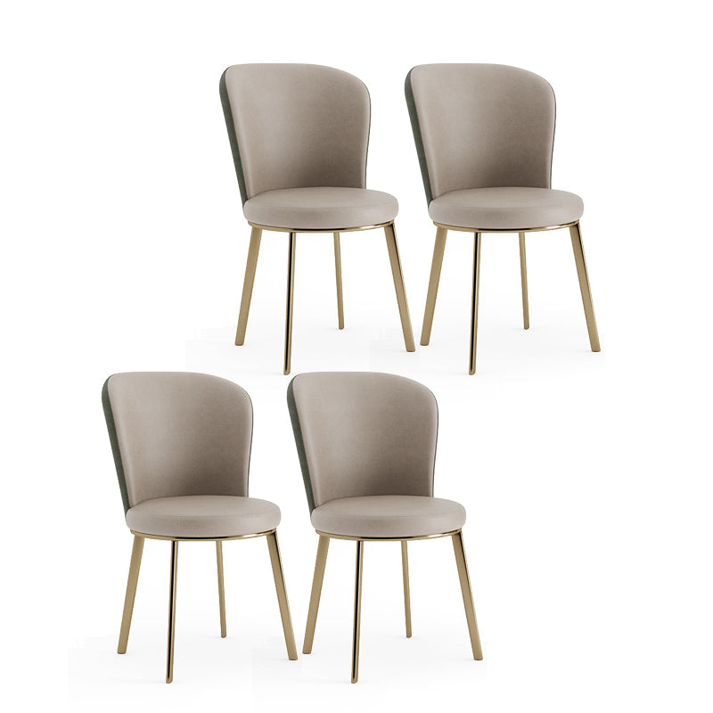 Glam Leather Dining Room Chair Armless Metal Dining Room Chairs for Home Use Green 4 Piece Set Clearhalo ' kitchen&dining_furn' 'Dining Chairs' 'Dining Tables & Seating' 'dining_chair' 'furn' 'furn_dining_chair' 'Furniture' 'furniture_dining_chair' 'Kitchen & Dining Furniture' 'kitchen' 4429929