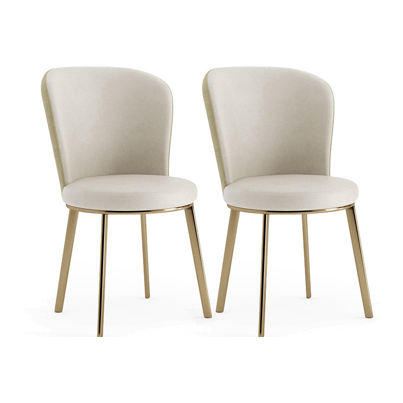 Glam Leather Dining Room Chair Armless Metal Dining Room Chairs for Home Use Nude 2 Piece Set Clearhalo ' kitchen&dining_furn' 'Dining Chairs' 'Dining Tables & Seating' 'dining_chair' 'furn' 'furn_dining_chair' 'Furniture' 'furniture_dining_chair' 'Kitchen & Dining Furniture' 'kitchen' 4429931