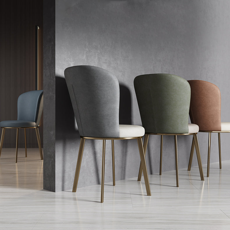 Glam Leather Dining Room Chair Armless Metal Dining Room Chairs for Home Use Clearhalo ' kitchen&dining_furn' 'Dining Chairs' 'Dining Tables & Seating' 'dining_chair' 'furn' 'furn_dining_chair' 'Furniture' 'furniture_dining_chair' 'Kitchen & Dining Furniture' 'kitchen' 4429938