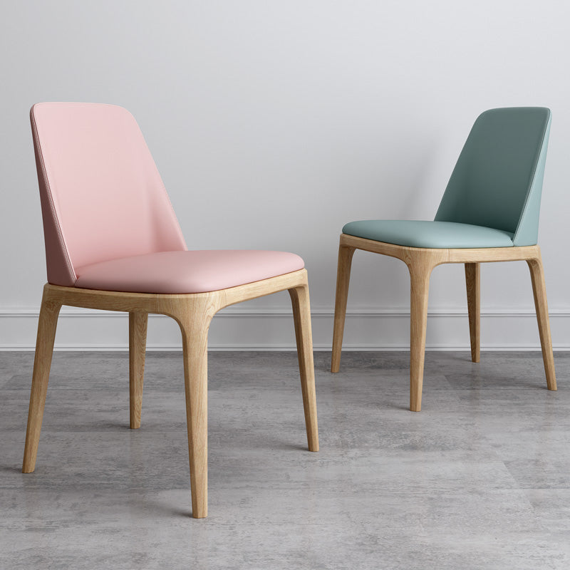 Contemporary Style Dining Chairs Armless Kitchen Chairs with Wooden Legs Clearhalo ' kitchen&dining_furn' 'Dining Chairs' 'Dining Tables & Seating' 'dining_chair' 'furn' 'furn_dining_chair' 'Furniture' 'furniture_dining_chair' 'Kitchen & Dining Furniture' 'kitchen' 4429946