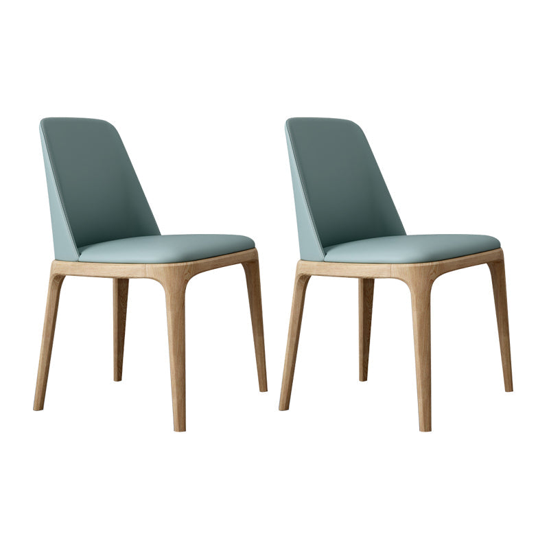 Contemporary Style Dining Chairs Armless Kitchen Chairs with Wooden Legs Light Green 2 Piece Set Clearhalo ' kitchen&dining_furn' 'Dining Chairs' 'Dining Tables & Seating' 'dining_chair' 'furn' 'furn_dining_chair' 'Furniture' 'furniture_dining_chair' 'Kitchen & Dining Furniture' 'kitchen' 4429951
