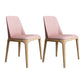 Contemporary Style Dining Chairs Armless Kitchen Chairs with Wooden Legs Light Pink 2 Piece Set Clearhalo ' kitchen&dining_furn' 'Dining Chairs' 'Dining Tables & Seating' 'dining_chair' 'furn' 'furn_dining_chair' 'Furniture' 'furniture_dining_chair' 'Kitchen & Dining Furniture' 'kitchen' 4429957