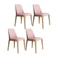 Contemporary Style Dining Chairs Armless Kitchen Chairs with Wooden Legs Light Pink 4 Piece Set Clearhalo ' kitchen&dining_furn' 'Dining Chairs' 'Dining Tables & Seating' 'dining_chair' 'furn' 'furn_dining_chair' 'Furniture' 'furniture_dining_chair' 'Kitchen & Dining Furniture' 'kitchen' 4429958