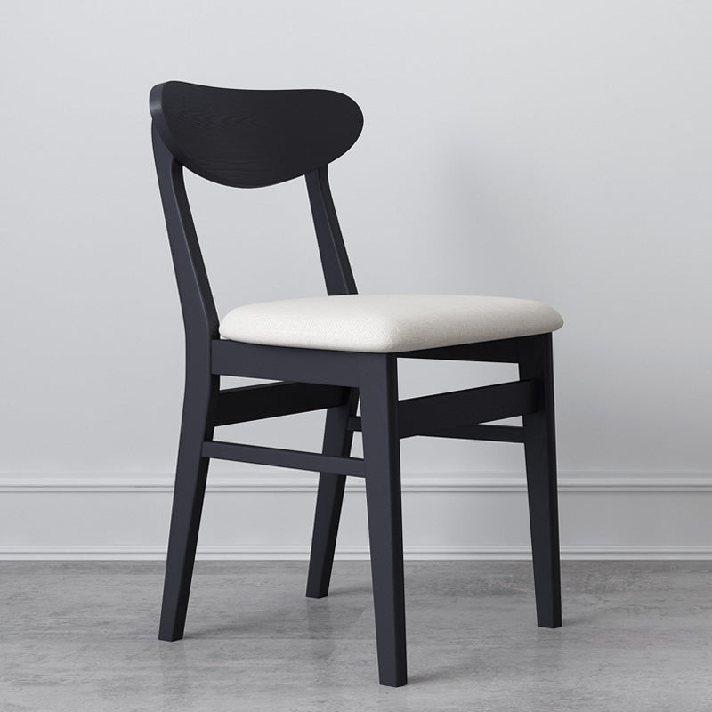 Contemporary Style Dining Chairs Armless Kitchen Chairs with Wooden Legs Black White 1 Piece Clearhalo ' kitchen&dining_furn' 'Dining Chairs' 'Dining Tables & Seating' 'dining_chair' 'furn' 'furn_dining_chair' 'Furniture' 'furniture_dining_chair' 'Kitchen & Dining Furniture' 'kitchen' 4429964