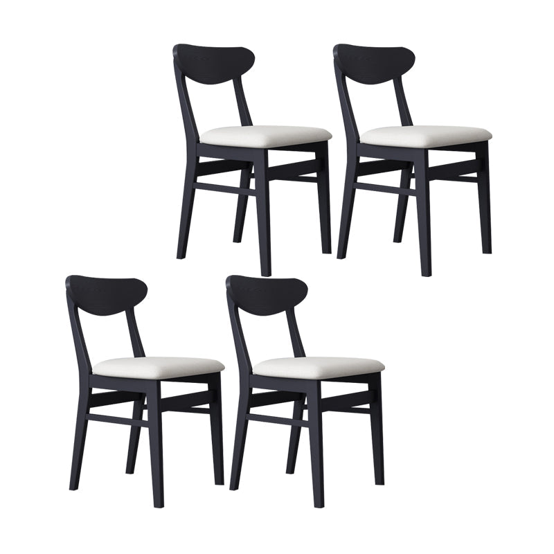 Contemporary Style Dining Chairs Armless Kitchen Chairs with Wooden Legs Black White 4 Piece Set Clearhalo ' kitchen&dining_furn' 'Dining Chairs' 'Dining Tables & Seating' 'dining_chair' 'furn' 'furn_dining_chair' 'Furniture' 'furniture_dining_chair' 'Kitchen & Dining Furniture' 'kitchen' 4429966