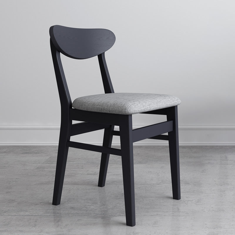 Contemporary Style Dining Chairs Armless Kitchen Chairs with Wooden Legs Black-Gray 1 Piece Clearhalo ' kitchen&dining_furn' 'Dining Chairs' 'Dining Tables & Seating' 'dining_chair' 'furn' 'furn_dining_chair' 'Furniture' 'furniture_dining_chair' 'Kitchen & Dining Furniture' 'kitchen' 4429967