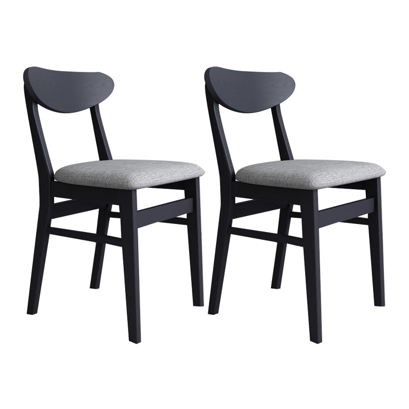 Contemporary Style Dining Chairs Armless Kitchen Chairs with Wooden Legs Black-Gray 2 Piece Set Clearhalo ' kitchen&dining_furn' 'Dining Chairs' 'Dining Tables & Seating' 'dining_chair' 'furn' 'furn_dining_chair' 'Furniture' 'furniture_dining_chair' 'Kitchen & Dining Furniture' 'kitchen' 4429968