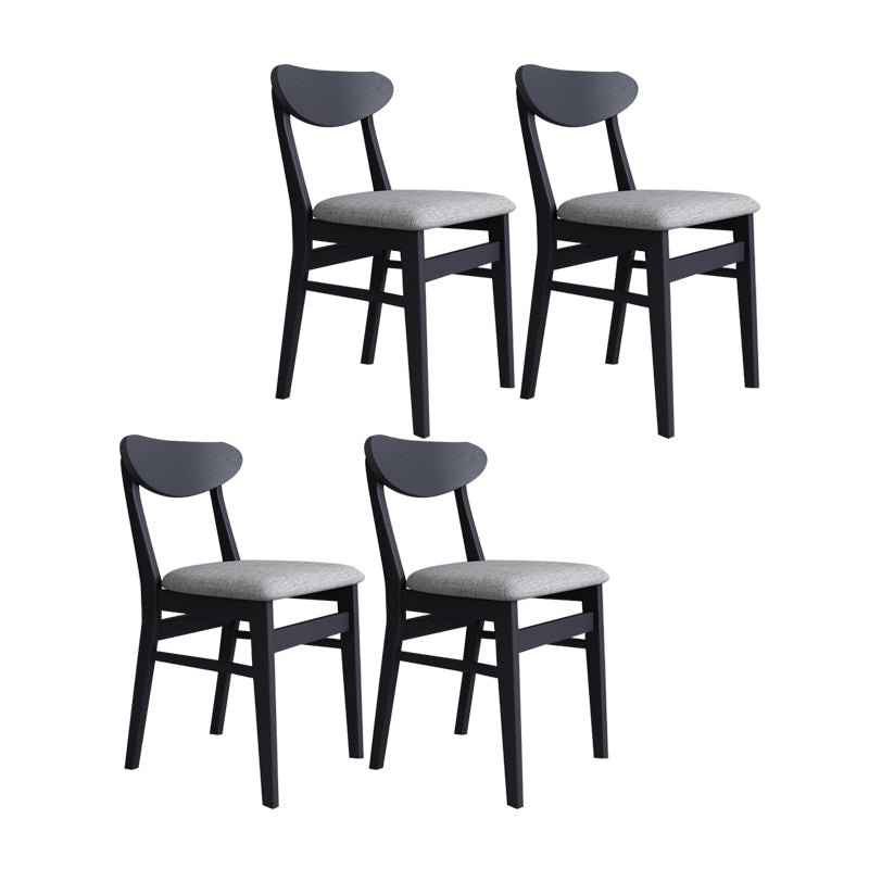 Contemporary Style Dining Chairs Armless Kitchen Chairs with Wooden Legs Black-Gray 4 Piece Set Clearhalo ' kitchen&dining_furn' 'Dining Chairs' 'Dining Tables & Seating' 'dining_chair' 'furn' 'furn_dining_chair' 'Furniture' 'furniture_dining_chair' 'Kitchen & Dining Furniture' 'kitchen' 4429969