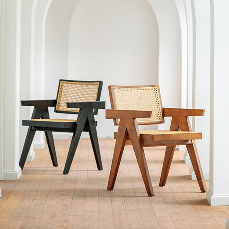 Traditional Style Dining Chairs Kitchen Arm Open Back Chair with Wooden Legs Clearhalo ' kitchen&dining_furn' 'Dining Chairs' 'Dining Tables & Seating' 'dining_chair' 'furn' 'furn_dining_chair' 'Furniture' 'furniture_dining_chair' 'Kitchen & Dining Furniture' 'kitchen' 4429973